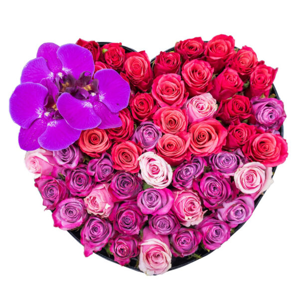 heart shape boxed flowers