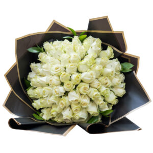 white rose bouquet