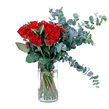 "red roses in vase: red roses:"