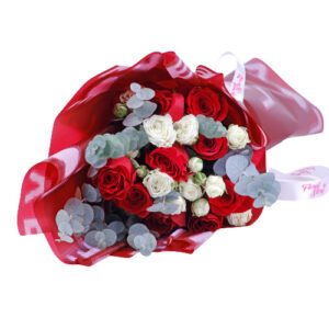 Red and White Roses Bouquet