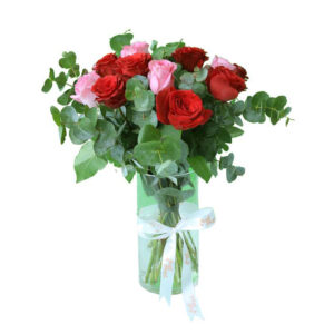"anniversary flowers: rose mix vase:"