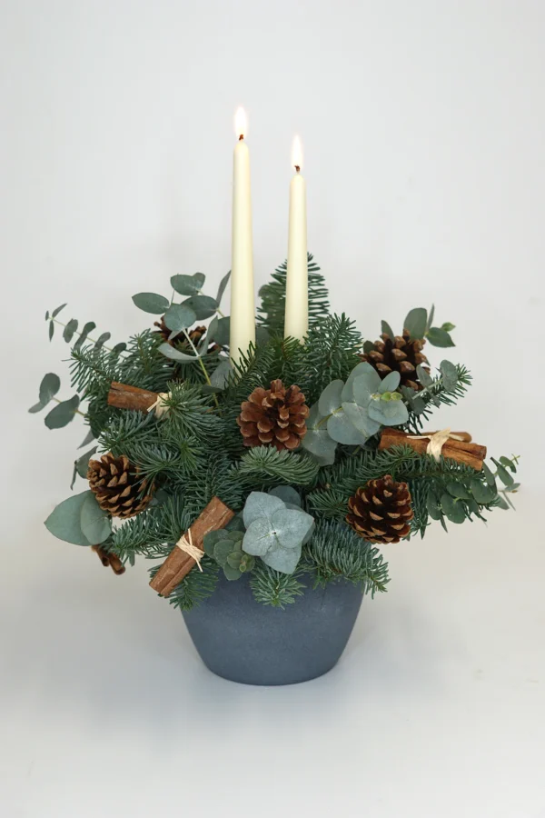 christmas decor table pot